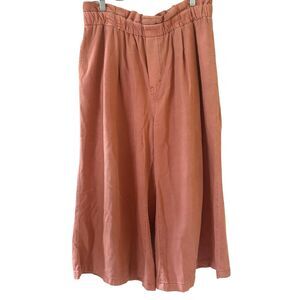 Pilcro Women Wide Leg Pants Size Large Peach Paperbag Boho Hippie Comfort Casual